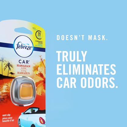 Febreze Auto Odor-Eliminating Car Freshener Vent Clip, Evening Woods, .06 oz, 2 Pack