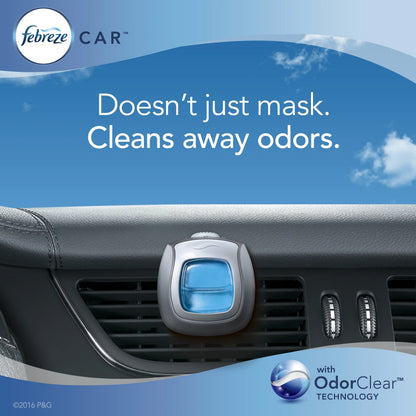 Febreze Car Air Freshener Vent Clips, Platinum Ice, 2 count