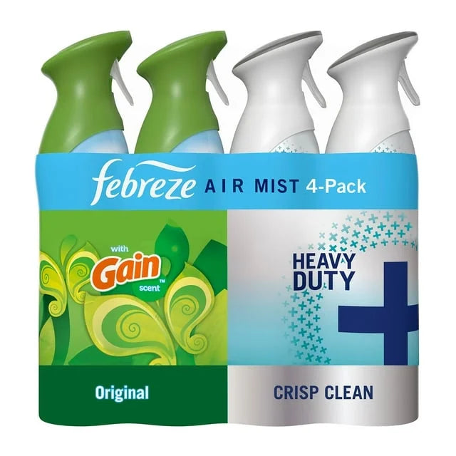 Febreze Air Effects Air Freshener Spray – Gain Original + Heavy Duty (4 Count, 35.2 oz)-With Paper Towel By OMA