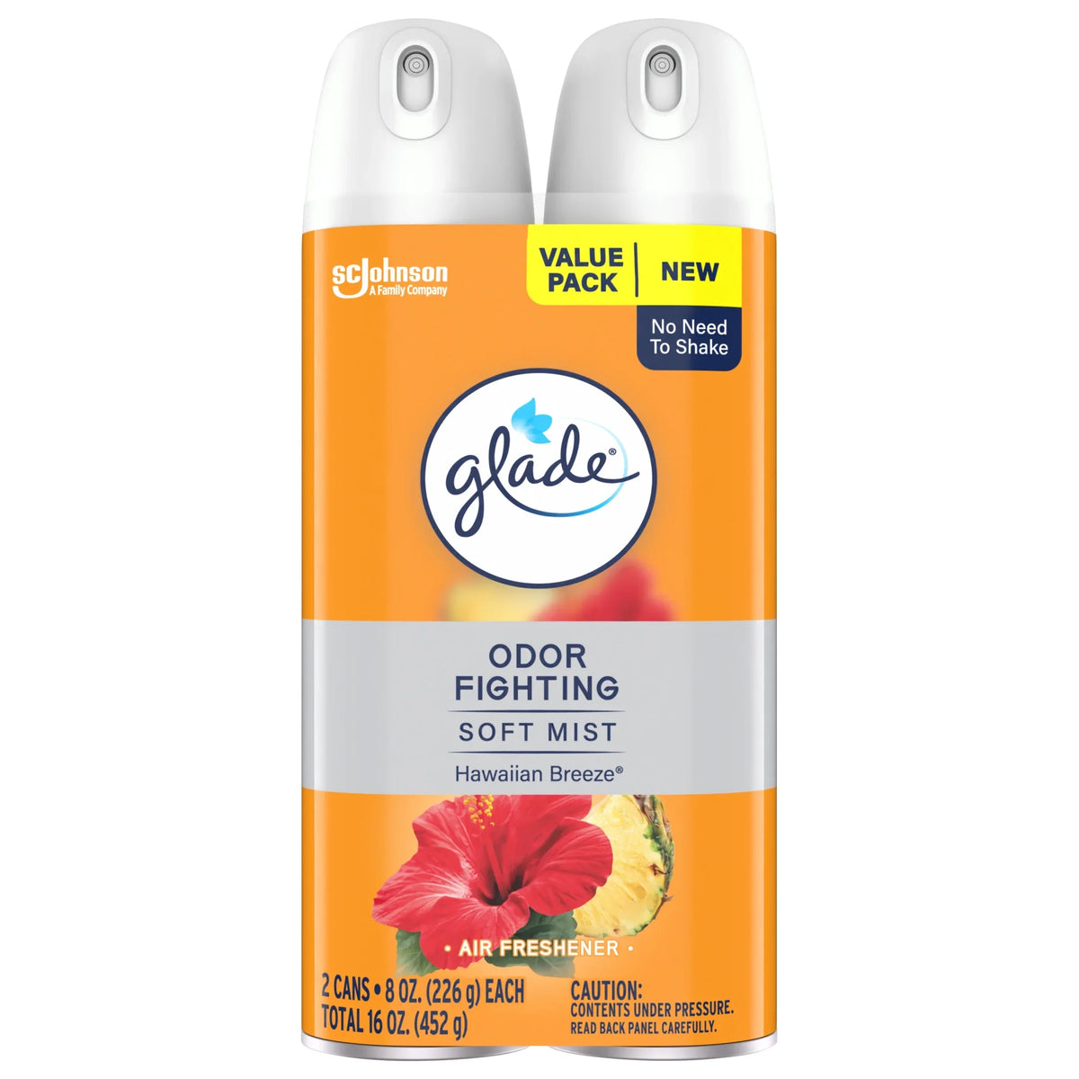 Glade Odor Fighting Soft Mist Air Freshener Room Spray, Hawaiian Breeze, 16.0oz, 2pk