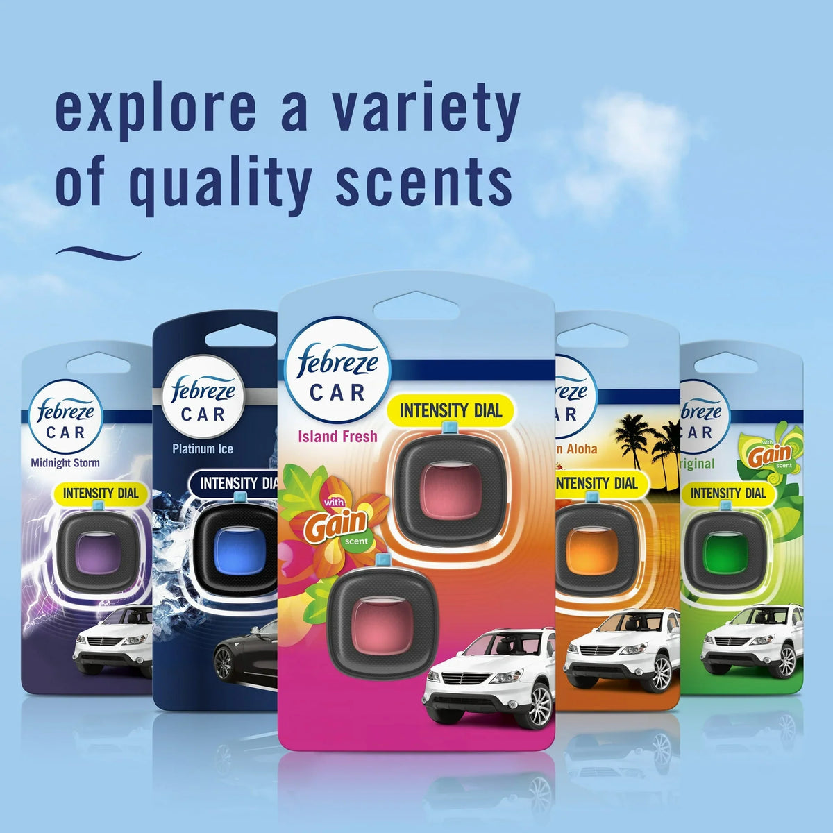 ( 300000 Pack ) Febreze Car Air Freshener, Odor-Fighting Car Vent Clip, Gain Island Fresh, 2 Count
