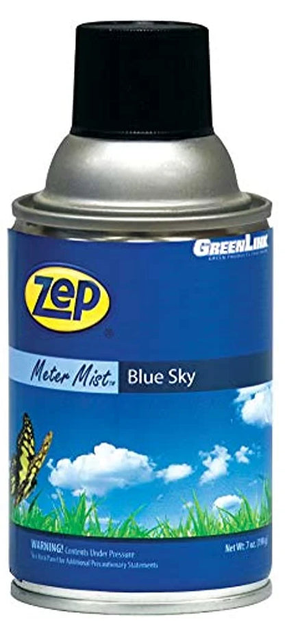 Zep Metered Mist Automatic Aerosol Refill, Blue Sky (Case of 12) with TimeMist Fragrance Dispenser (6) - 336201 - Lasts Up To 30 Days and Neutralizes Tough Odors