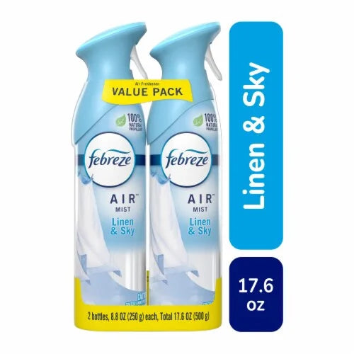 Febreze AIR Liquid Freshener 8.8 oz. Can Linen and Sky Scent Pack of 2