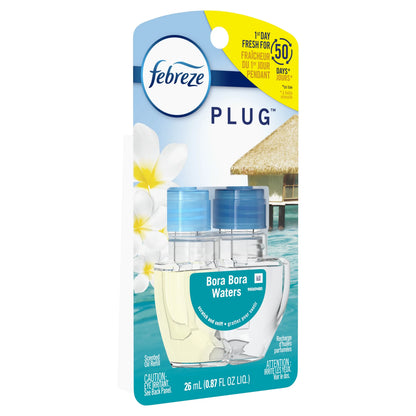 Febreze Plug Air Freshener Scented Oil Refill, Bora Bora Waters, 1 Count