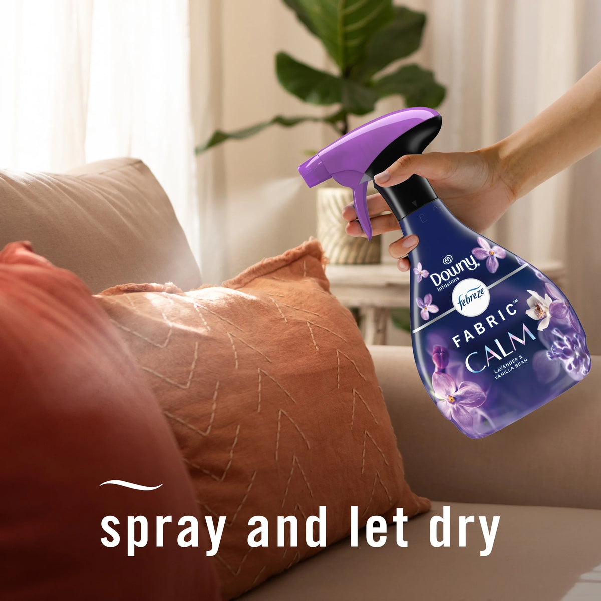 Febreze Fabric Spray Air Freshener, Odor-Fighting Fabric Refresher, Downy Calm, 27 fl oz