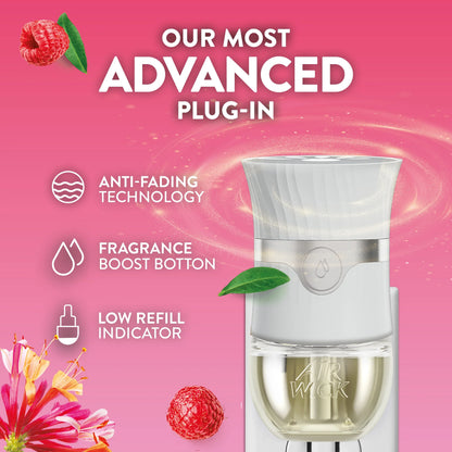 Air Wick Plug-In Air Freshener Scented Oil Refills,Honeysuckle and Raspberry, 2 Count