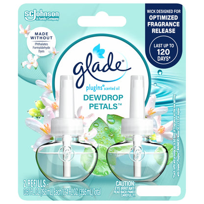 Glade PlugIns Refills Air Freshener, Dewdrop Petals, 1.34 oz, 2 Count