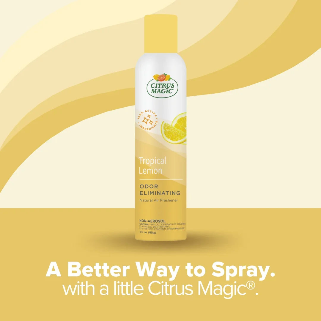Citrus Magic Odor Eliminating Air Freshener Spray, Tropical Lemon, 3-Ounce, Pack of 3