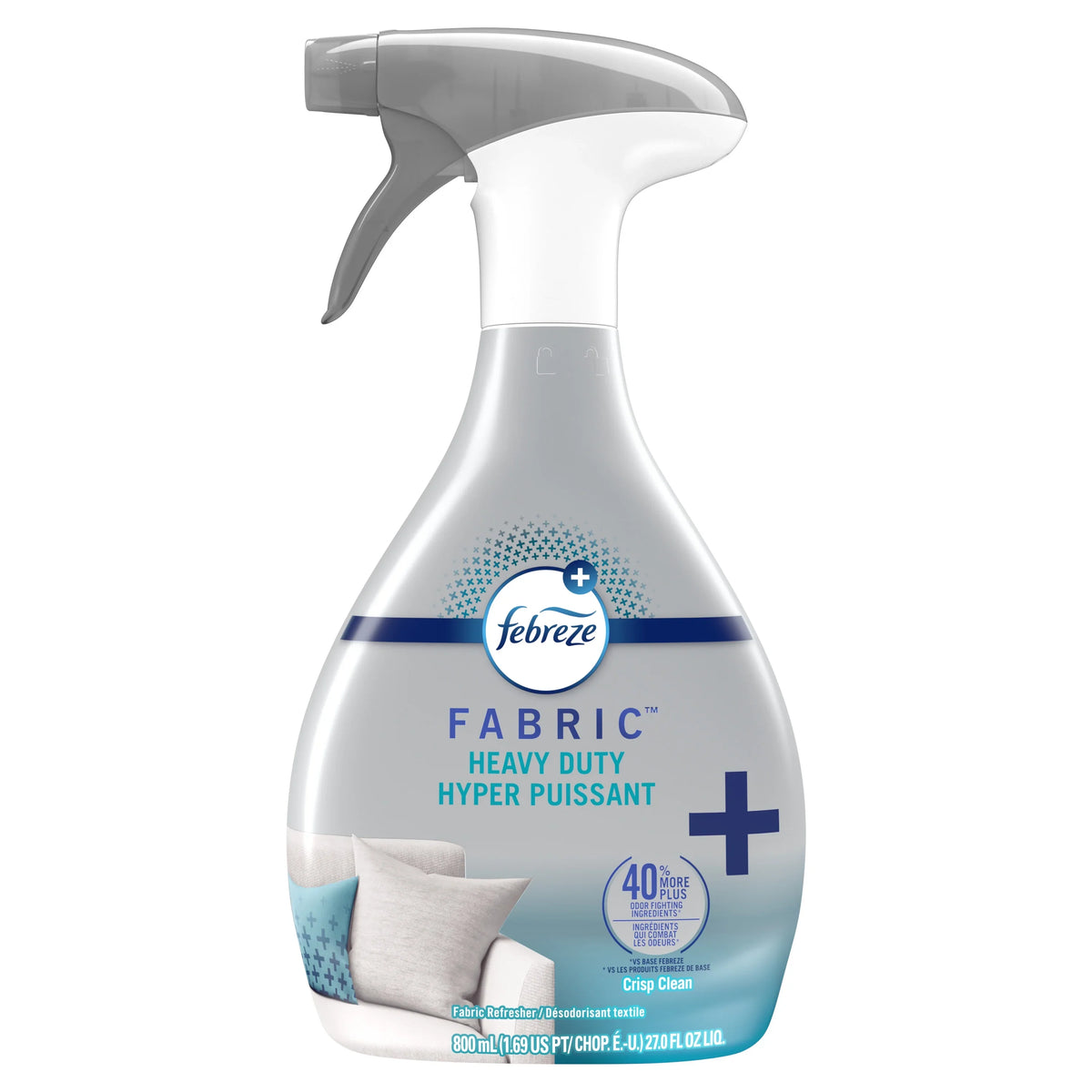 Febreze Fabric Spray Air Freshener, Odor-Fighting, Heavy Duty Crisp Clean, 27 oz