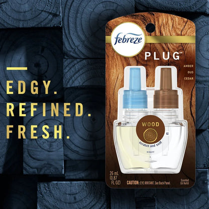 Febreze Luxe Plug Dual Refill Air Freshener Rainforest - 1.75 fl oz/2ct
