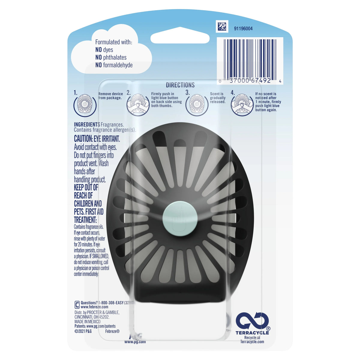 Febreze Odor Fighter Small Spaces Air Freshener Ocean, .25 fl oz