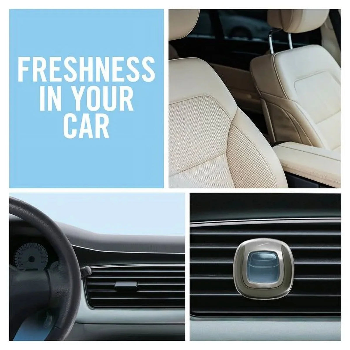 Febreze Vent Clip Car Air Freshener, Up to 30 Days, Eliminates tough lingering odours, Cotton Fresh Scent