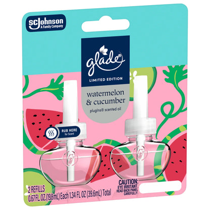 Glade® PlugIns®, Watermelon & Cucumber Scented Oil, 1.34 oz, 2 Count