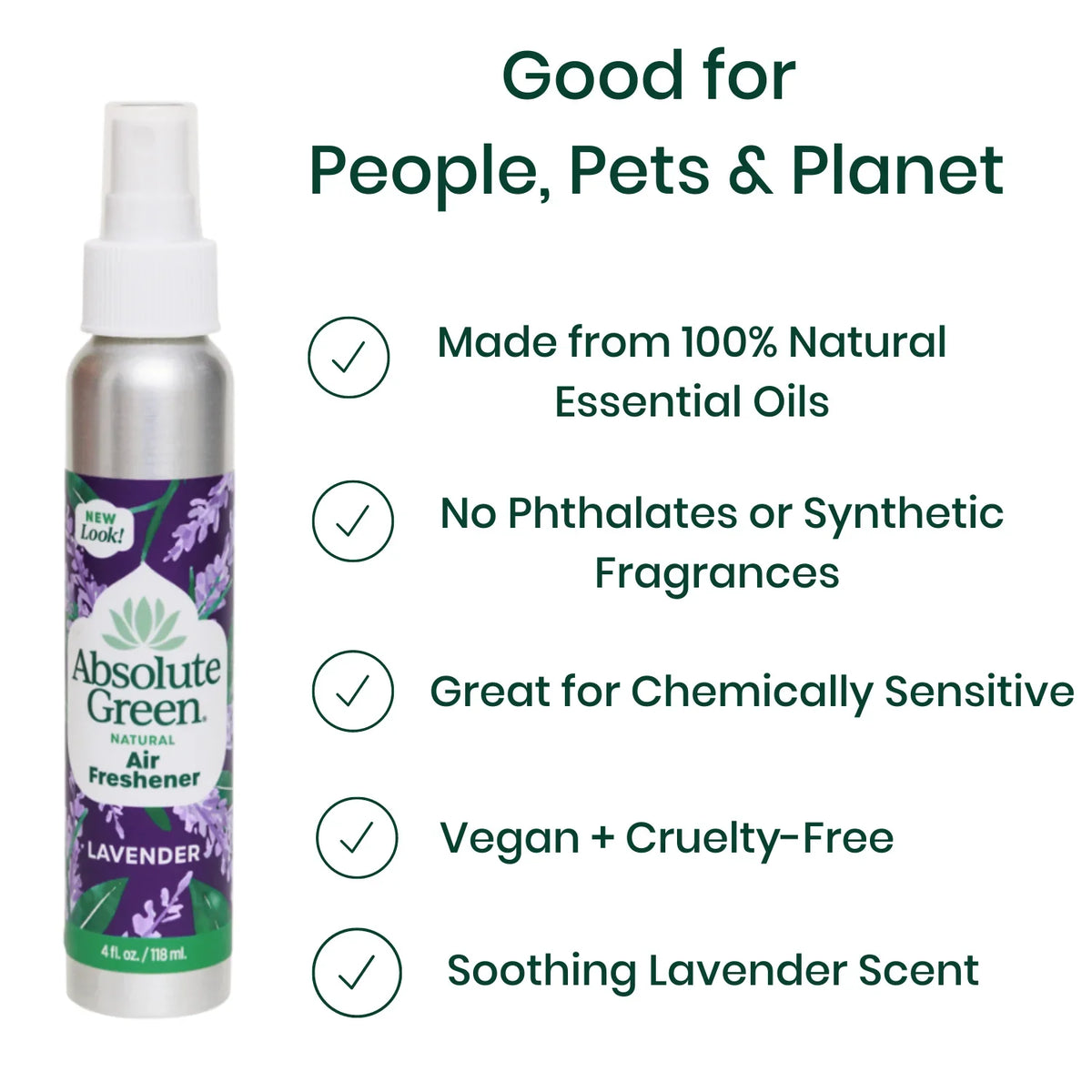 Absolute Green Air Freshener Room Spray, Covers Odors,  Lavender Scent,  (2 Count) 4oz