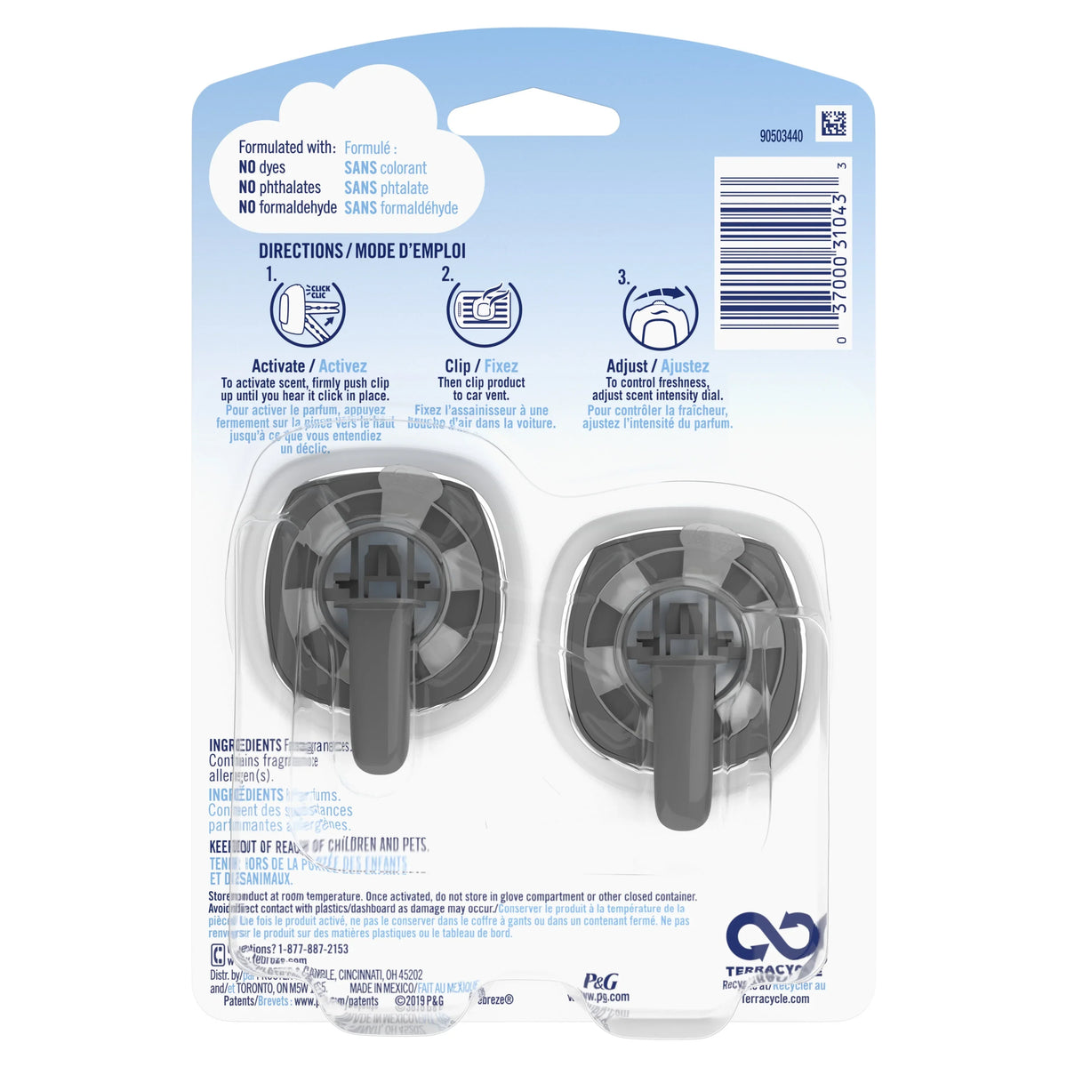 Febreze Car Odor-Eliminating Air Freshener, Hawaiian Aloha, 2 Ct