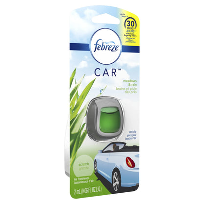 Febreze Car Air Freshener Vent Clip, Meadows & Rain, 1 Count