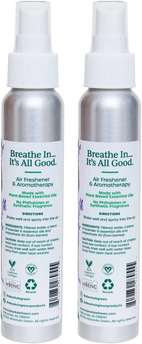 Absolute Green Air Freshener Room Spray, Covers Odors,  Lavender Scent,  (2 Count) 4oz