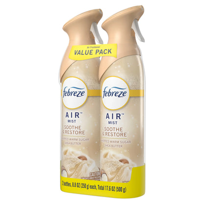 (6 pack) Febreze Air Freshener Spray, Odor-Fighting Room Spray, Soothe & Restore, 8.8oz, 2 Count