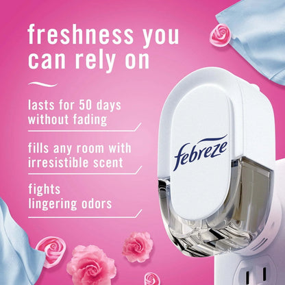 Febreze Plug In Air Freshener, Odor-Fighting Scented Oil Refill, Downy April Fresh, 3 Refills
