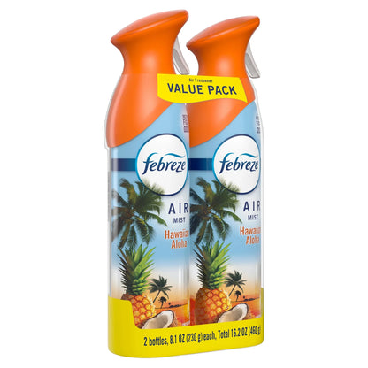 Febreze Air Mist Air Freshener Spray Hawaiian Aloha, 8.1oz, 2 Count