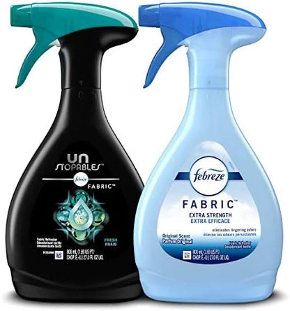 Febreze Fabric Refresher, Odor Eliminator Extra Strength + Unstopables, Fresh Scent, 2 Count
