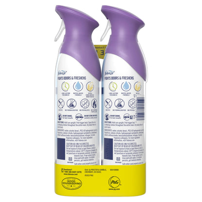 Febreze Air Freshener Spray, Odor-Fighting Room Spray, Mediterranean Lavender, 8.8oz, 2 Count