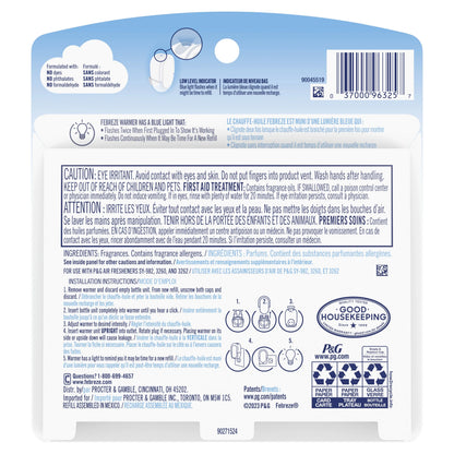 Febreze Plug In Air Freshener, Odor-Fighting Scented Oil Refill, Bora Bora Waters, 2 Refills