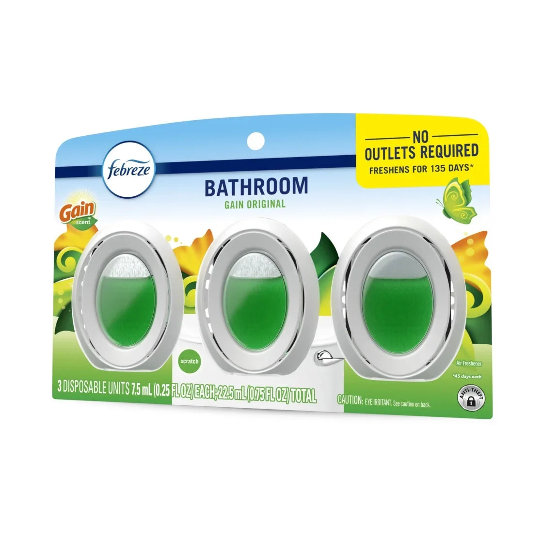 Febreze Odor-Fighting BATH Air Freshener, Gain Original Scent, 3 count