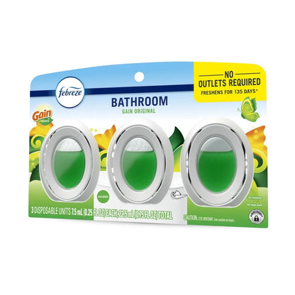 Febreze Odor-Fighting BATH Air Freshener, Gain Original Scent, 3 count