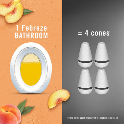 Febreze Bathroom Air Freshener, Small Spaces Odor-Fighting, Georgia Peach Orchard, 2 Count