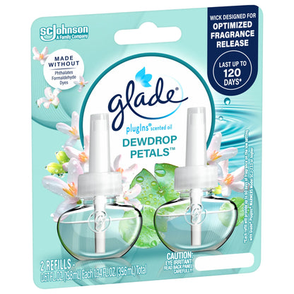 Glade PlugIns Refills Air Freshener, Dewdrop Petals, 1.34 oz, 2 Count