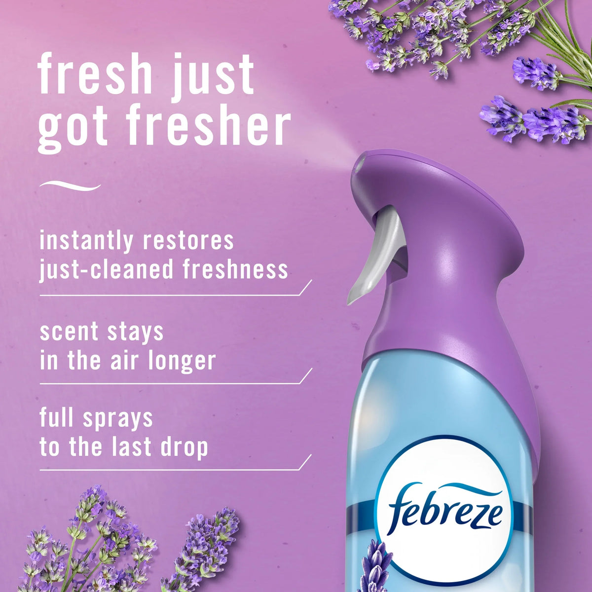 Febreze Air Mist Air Freshener Spray, Twilight Lavender, 8.1oz, 2 Count