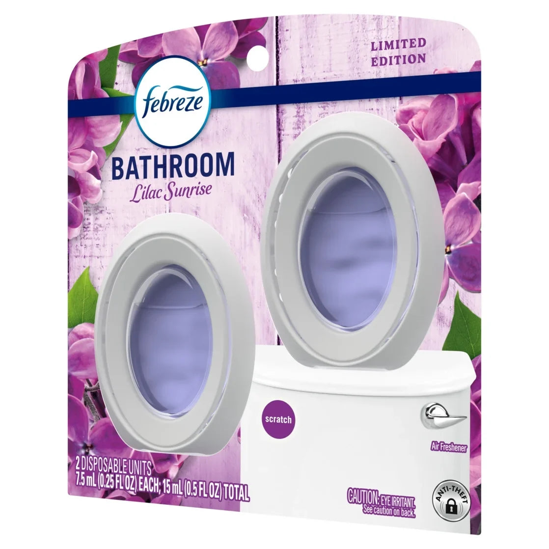 Febreze Bathroom Air Freshener, Odor-Fighting, Lilac, 2ct
