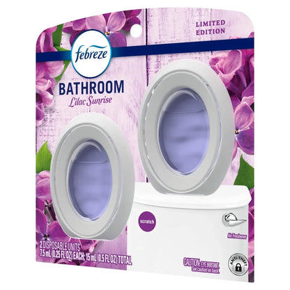 Febreze Bathroom Air Freshener, Odor-Fighting, Lilac, 2ct