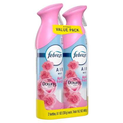 Febreze Air Mist Air Freshener Spray, Downy April Fresh, 8.1oz, 2 Count