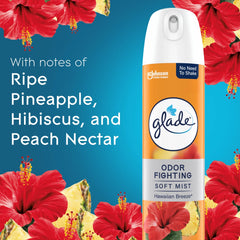 Glade Odor Fighting Soft Mist Air Freshener Room Spray, Hawaiian Breeze, 16.0oz, 2pk