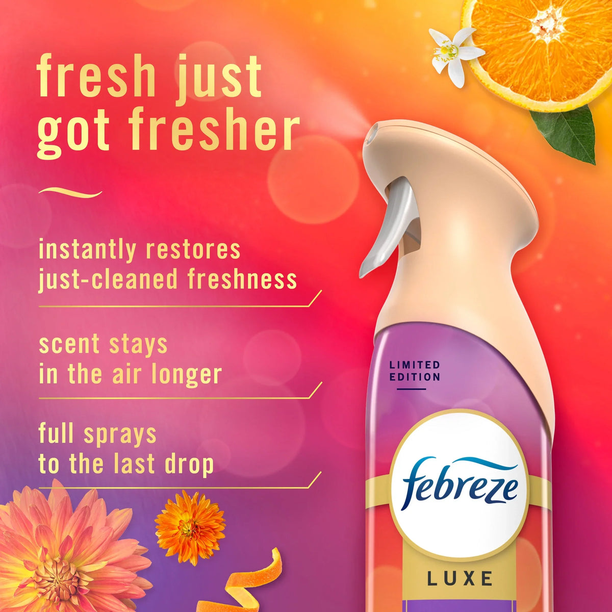 Febreze Air Mist Luxe Air Freshener Spray, Summer Golden Hour, 8.1 Oz