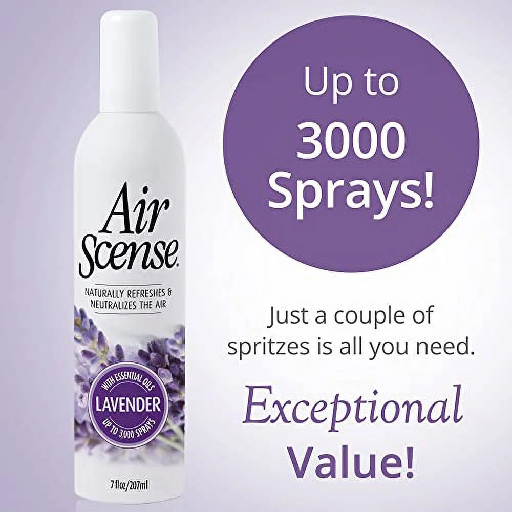 Air Scense Essential Oil Air Freshener, 7 oz + Spray & Go, 2 oz (Lavender Vanilla Bundle)