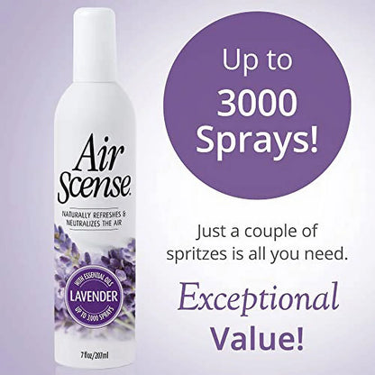 Air Scense Essential Oil Air Freshener, 7 oz + Spray & Go, 2 oz (Lavender Vanilla Bundle)