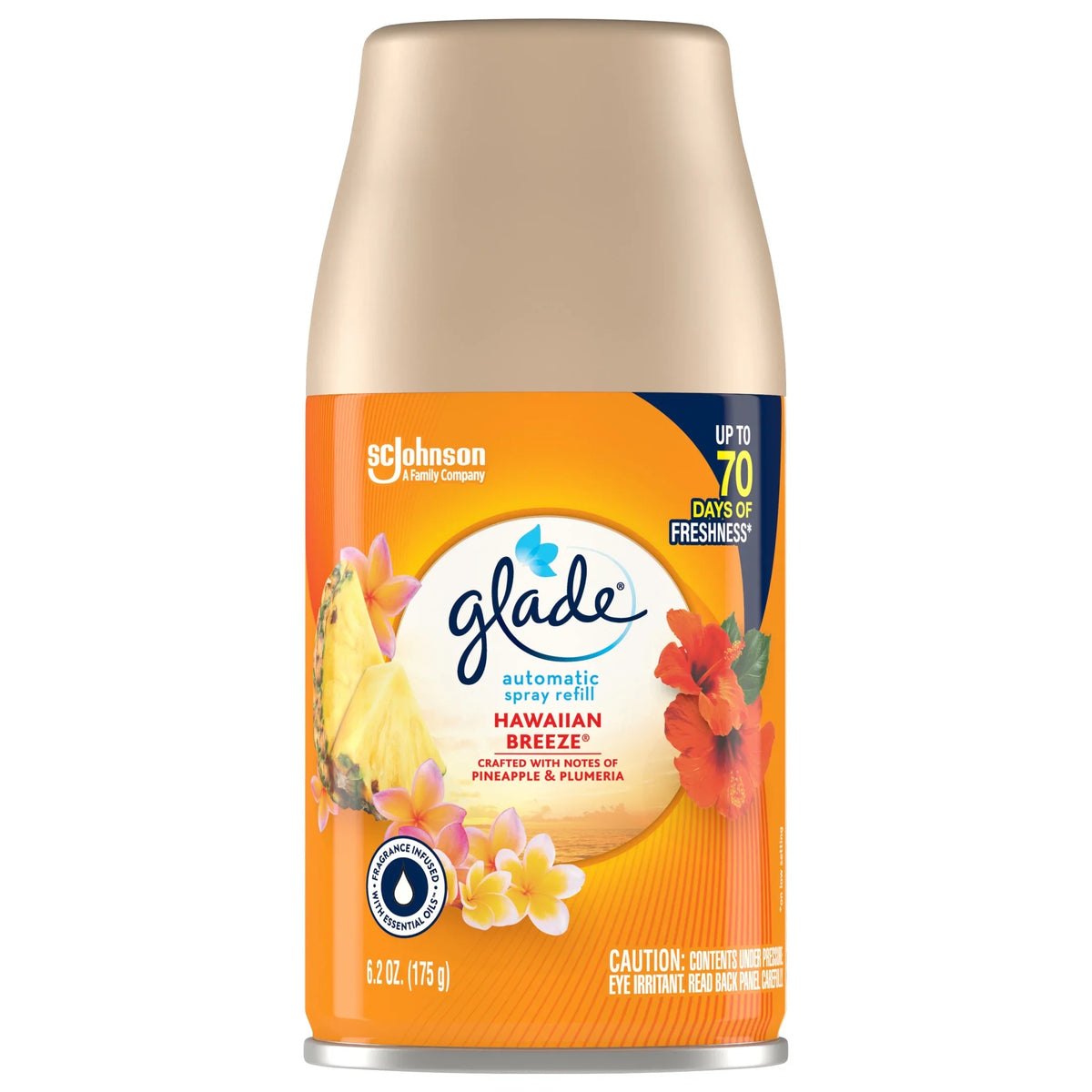 Glade Automatic Spray Refill 1 Count, Hawaiian Breeze, 6.2 oz. Total, Air Freshener