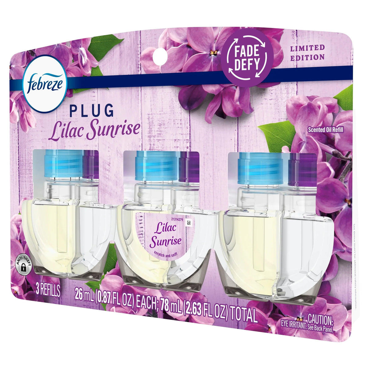 Febreze Plug In Air Freshener Scented Oil Refill Lilac Sunrise, 3 Count