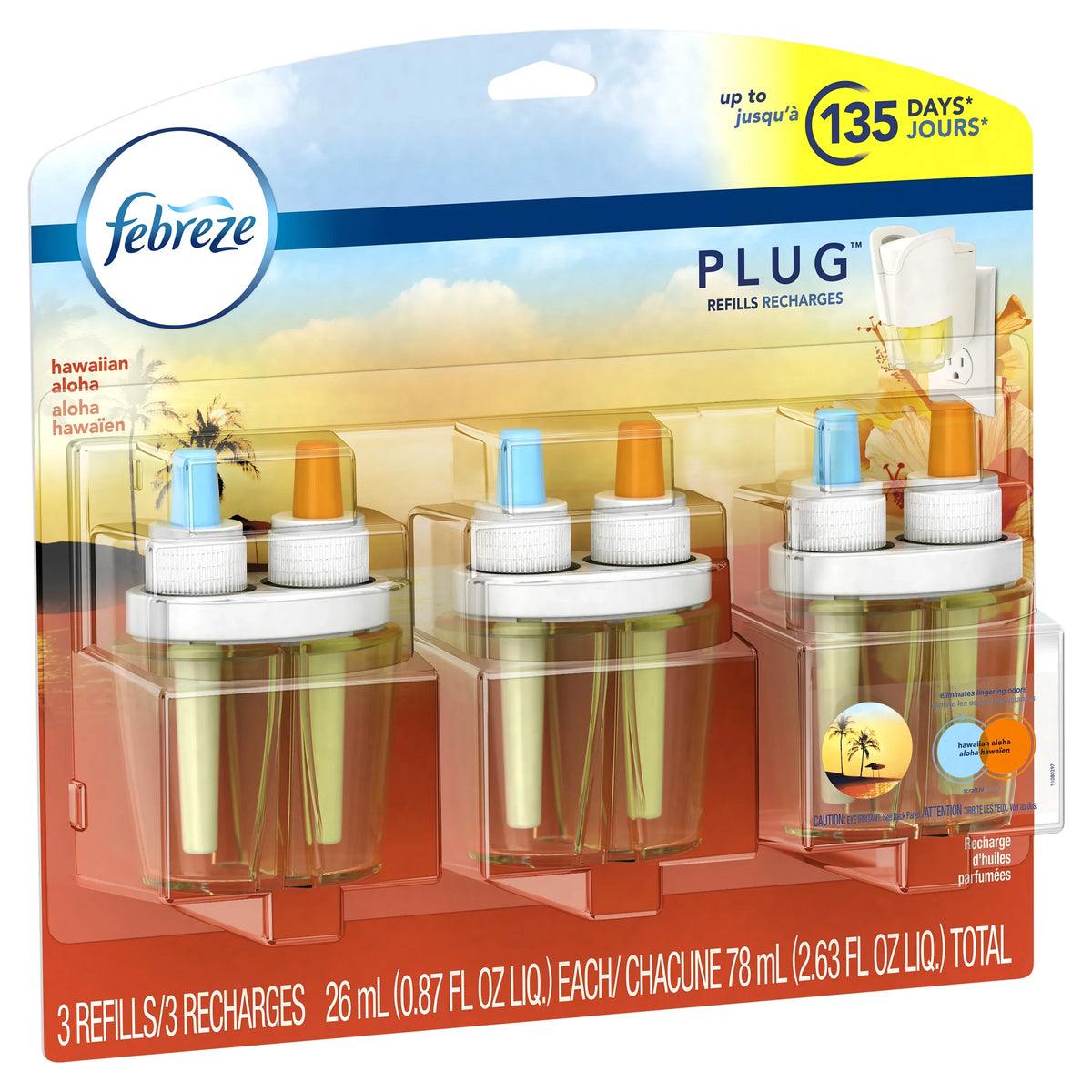 Febreze Plug Scented Oil Refill, Hawaiian Aloha, 3 count