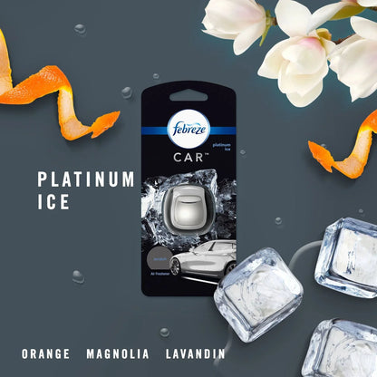 Febreze Car Odor-Eliminating Air Freshener, Platinum Ice, 1 ct