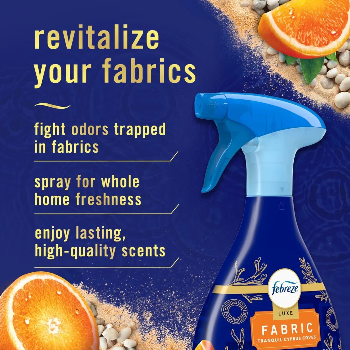 Febreze Auto Fabric Spray Air Freshener for Car, Cyprus Coves 23.6oz