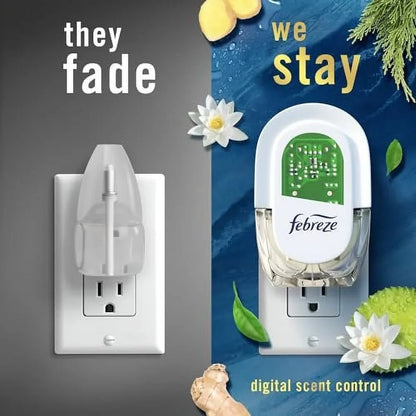 Febreze Origins Fade Defy PLUG Air Freshener & Odor Fighter, Ocean, 2 .87 fl. oz. Oil Refills