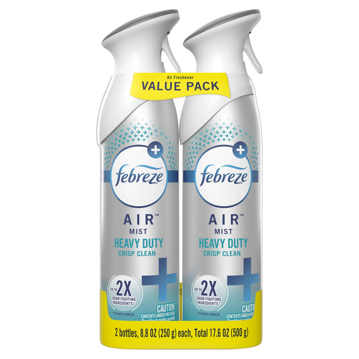 Febreze Air Freshener Spray, Odor-Fighting Room Spray, Heavy Duty Crisp Clean, 8.8oz, 2 Count