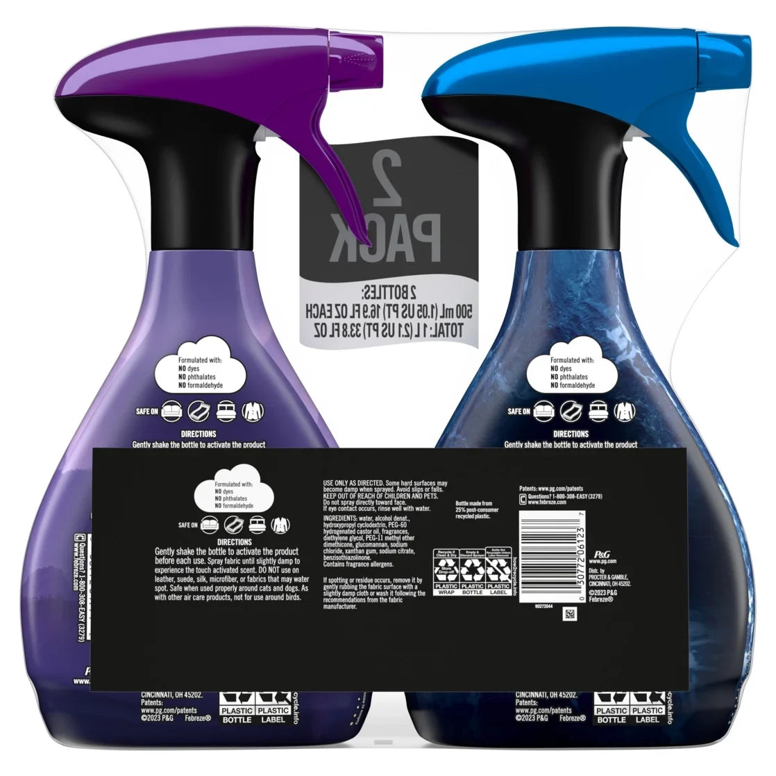 Febreze Touch Fabric Spray, Ocean & Mountain Scents, 16.9 oz, 2-Pack