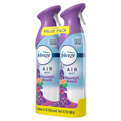 Febreze Air Mist Air Freshener Spray, Gain Moonlight Breeze, 8.1oz, 2 Count