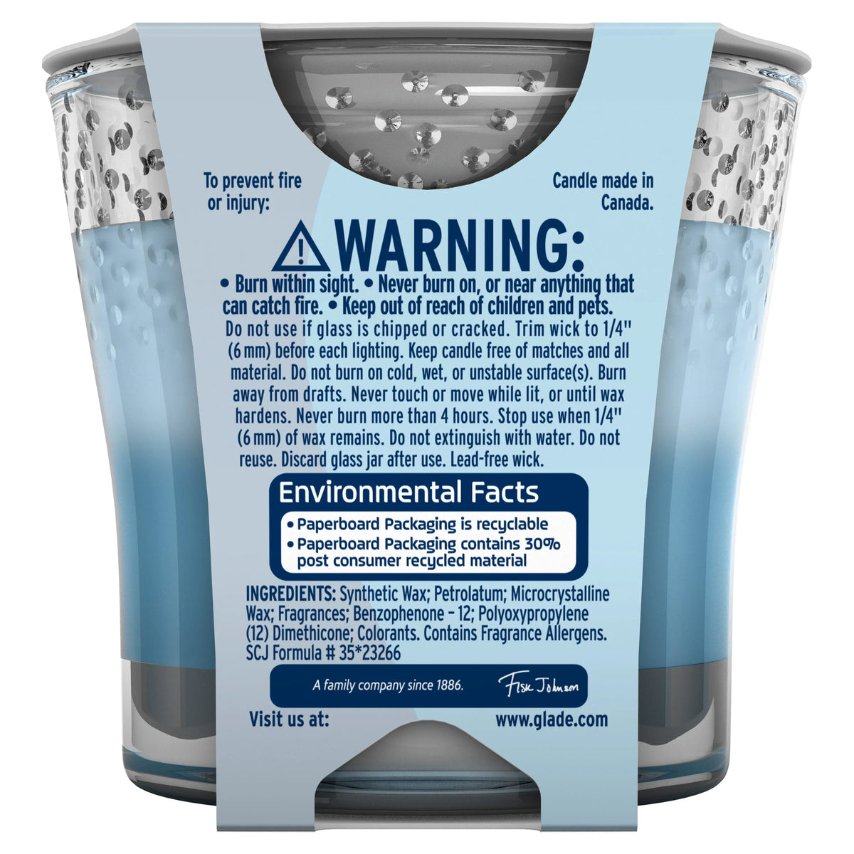 Glade 2in1 Jar Candle 1 ct, Moonlit Walk & Wandering Stream, 3.4 oz. Total, Air Freshener