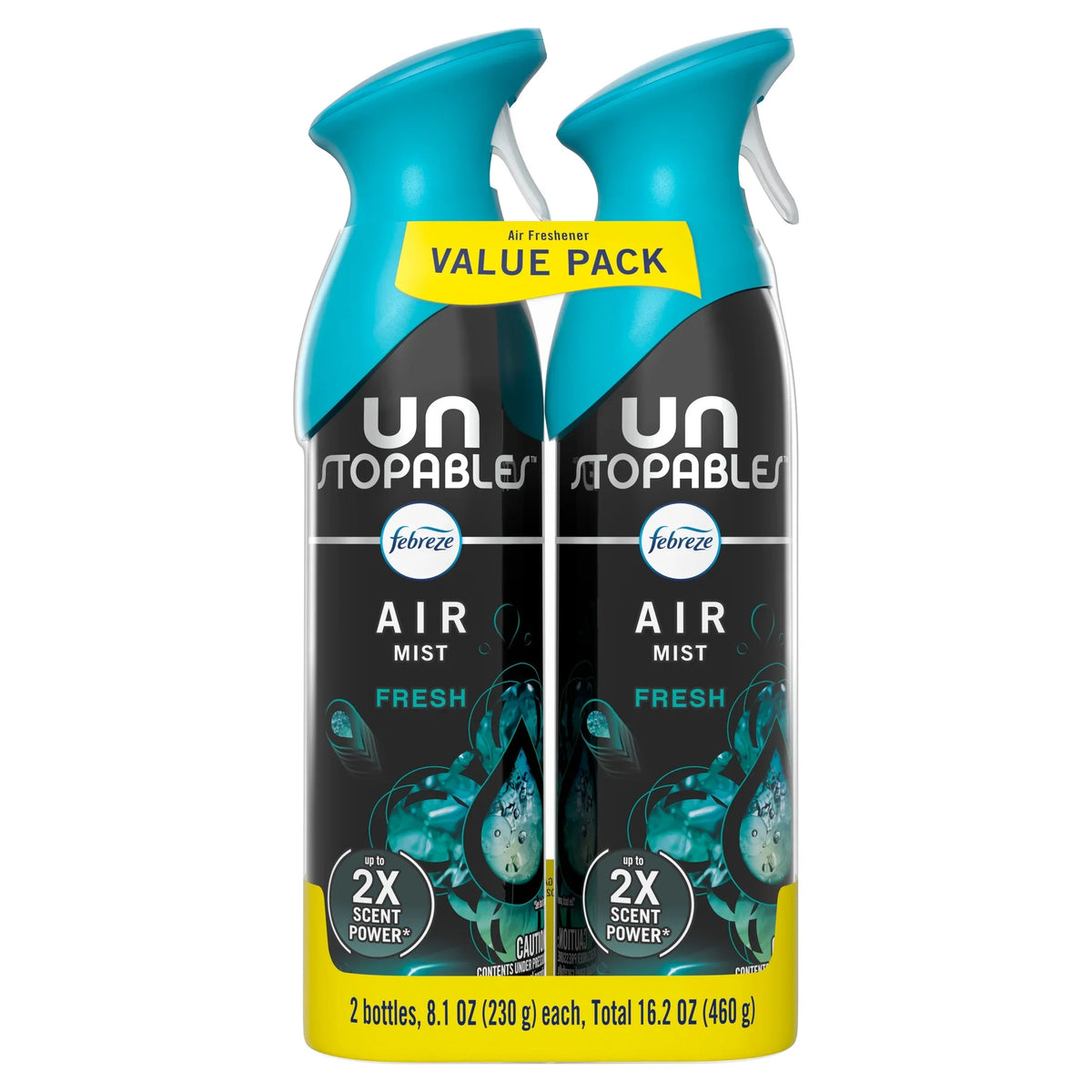 Febreze Air Mist Air Freshener Spray, Unstopables Fresh, 8.1oz, 2 Count